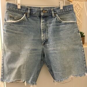 Vintage Jean shorts Lee Distressed Denim Cutoffs Unisex Boyfriend jorts